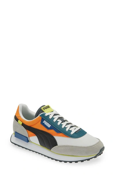 Puma Future Rider Play On Sneakers In  White/ Vibrant Orange