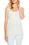 Nic + Zoe Perfect High-low Stretch Cotton Tank In Butter