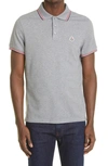 Moncler Short-sleeved Polo Shirt With Logo In 984-charcoal