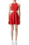 ALICE AND OLIVIA CARLA CUTOUT DETAIL FIT & FLARE DRESS