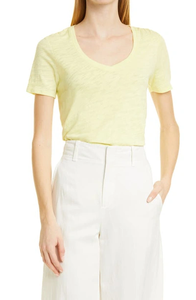 Atm Anthony Thomas Melillo Short Sleeve V-neck Tee In Sunshine