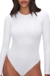 Good American Scuba Long-sleeve Bodysuit In White