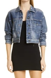 Rag & Bone Miramar Crop Denim Trucker Jacket In Mel