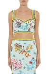 MOSCHINO CALICO ANIMALS BUSTIER TOP