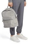 Zegna Suede Backpack In Light Grey