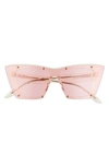 Alexander Mcqueen Cat Eye Frameless Sunglasses In Pink/ Yellow