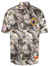 HERON PRESTON CAMOUFLAGE-PRINT BOWLING SHIRT