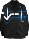 Versace Black Greca Logo Print Blouson Jacket In Black