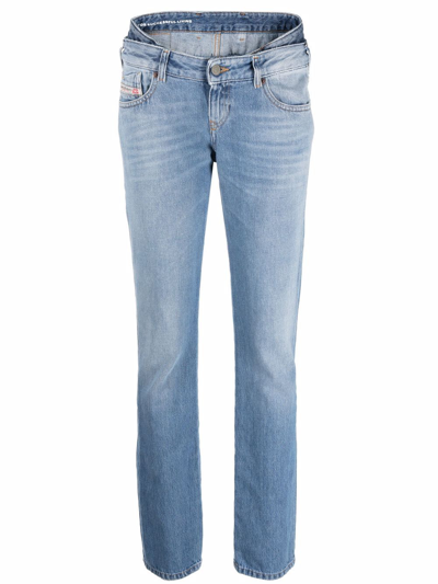 Diesel Straight-leg Low-rise Jeans In Blue