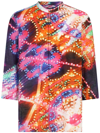 Dolce & Gabbana Multicolor Luminarie Print Linen Shirt In Black