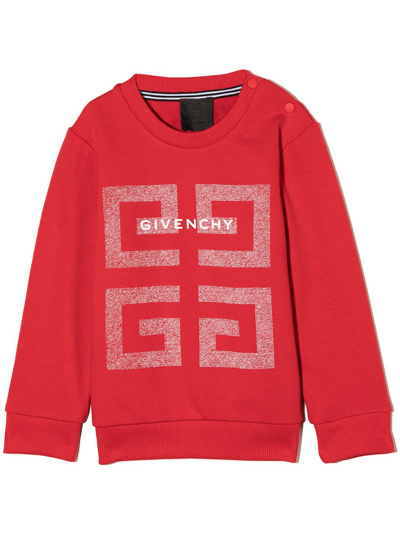 Givenchy Babies' Logo-print Round-neck T-shirt In Red
