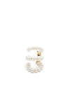 Completedworks Pearl Triple-layered Ear Cuffs In White