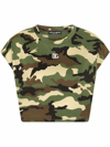 DOLCE & GABBANA CAMOUFLAGE-PRINT CROPPED T-SHIRT