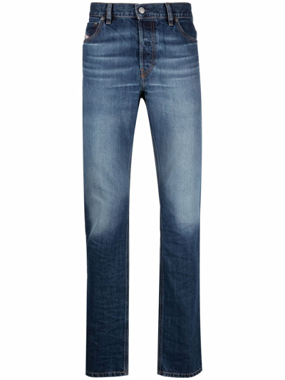 Diesel Stonewashed Slim-cut Jeans In Blue