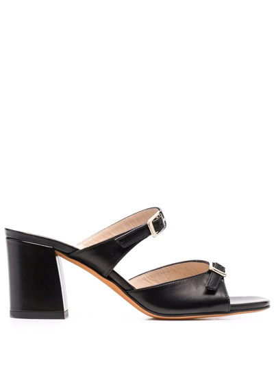 Maryam Nassir Zadeh Leather Mid-block Mules In Black