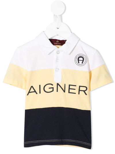 Aigner Babies' Logo印花polo衫 In Yellow