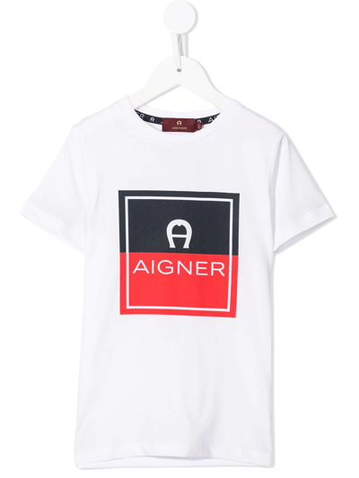 Aigner Kids' Logo-print T-shirt In White