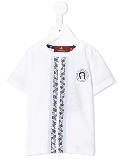Aigner Babies' Monogram-print Cotton T-shirt In White