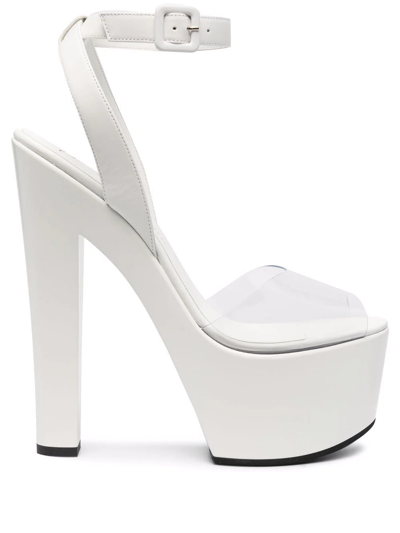 Giuseppe Zanotti Birel Calfskin Ankle-strap Platform Sandals In White