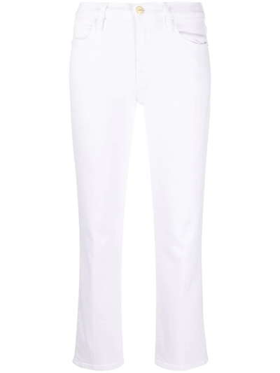 Frame Cropped Straight-leg Jeans In White