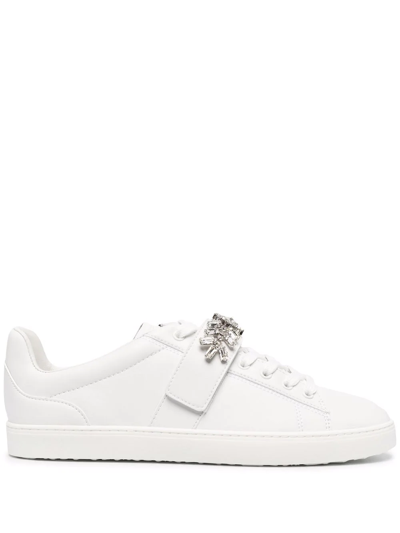 Stuart Weitzman Women's Promise Embellished Low Top Sneakers In White