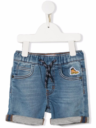Timberland Babies' Patch-detail Drawstring-waist Denim Shorts In Blue