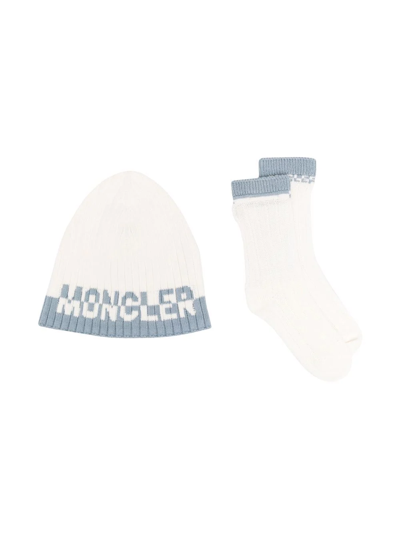 Moncler Babies' Ribbed-knit Two-piece Set In White