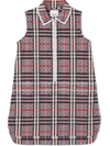 Burberry Kids' Girl's Carlotta Checkerboard Collared Dress In Pale Rose Ip Chk