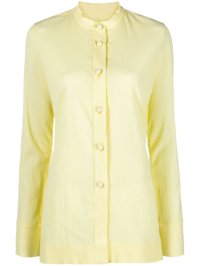 Jil Sander Button-front Crepe Shirt In Yellow