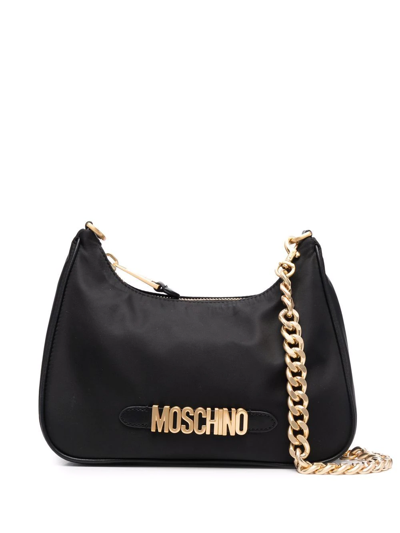 Moschino Logo-shoulder Bag In Black