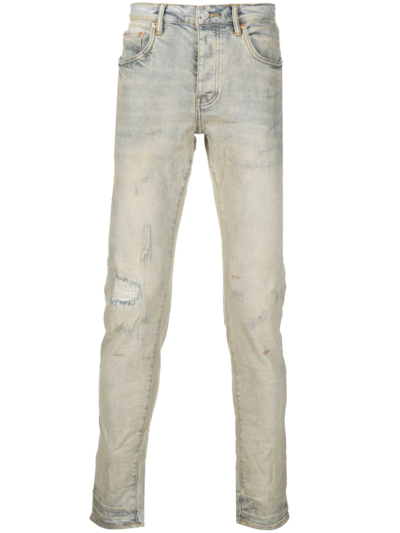 Purple Brand Distressed Skinny-fit Jeans In Blue
