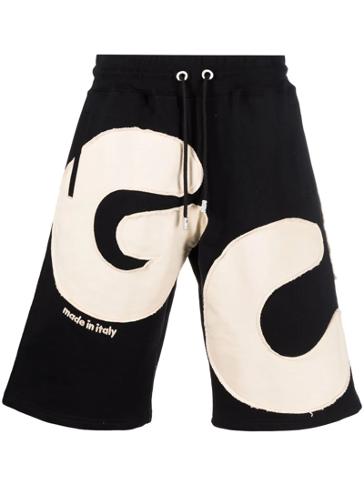 Gcds Man Black Sports Shorts With Maxi Andy Logo