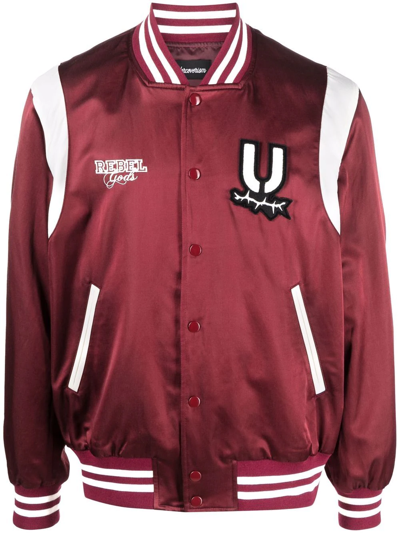 Undercover Logo-patch Baseball Jacket In Red