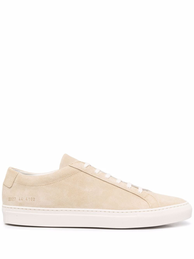 Common Projects Achillies Low-top Suede Sneakers In Beige