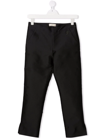Elie Saab Junior Teen Cropped Slim-fit Trousers In Black