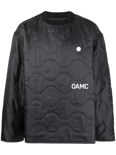 Oamc Peacemaker-print Quilted Jacket In Black