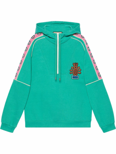 Gucci Cotton Jersey Pineapple Hoodie In Green