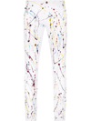 Dolce & Gabbana White Skinny Jeans With Color Splash Print In White