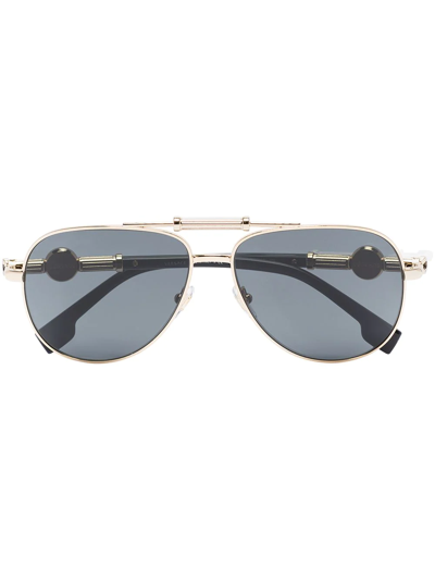 Versace Medusa Head Aviator-frame Sunglasses In Black
