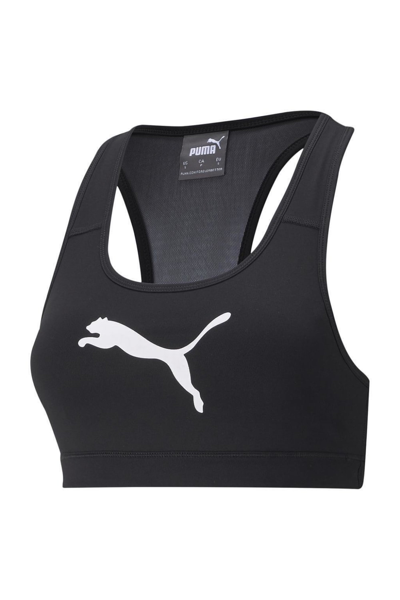 Puma 4keeps Mesh Back Medium Impact Sports Bra In Black