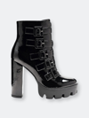 London Rag Ouzaki Patent Pu High Block Heeled Boot In Black