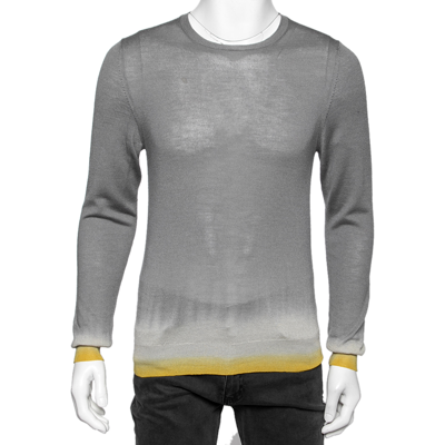 Pre-owned Prada Grey Ombre Knitted Long Sleeve Sweater S
