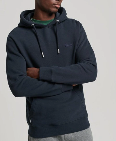 Superdry Men's Organic Cotton Vintage Logo Embroidered Hoodie Navy / Eclipse  Navy - Size: S | ModeSens
