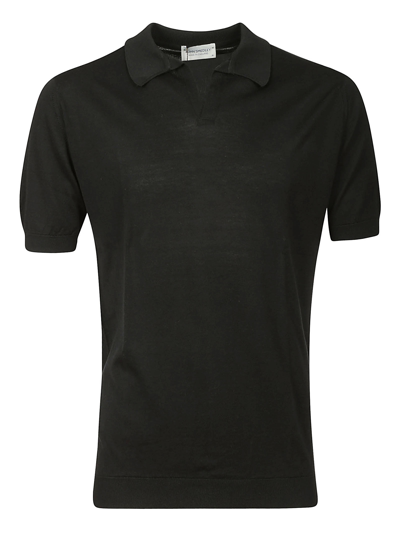 John Smedley Noah Skipper Collar Shirt Ss In Black