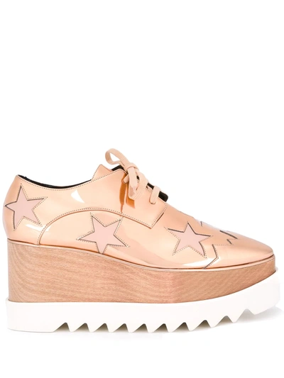 Stella Mccartney Elyse Embellished Cutout Faux Leather Platform Brogues In Copper