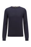 Hugo Boss Boss - Leno-p Dark Blue Slim Fit Sweater In Virgin Wool 50468239 404