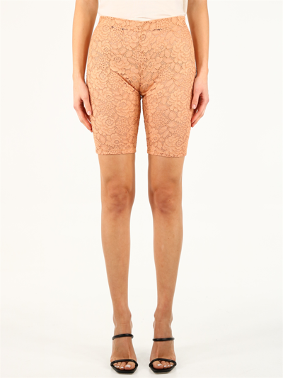 Stella Mccartney Floral-lace Cycling Shorts In Pink