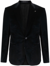 Tagliatore Velvet Blazer In Nero