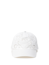 Dolce & Gabbana Cotton Blend Eyelet Lace Baseball Hat In Bianco