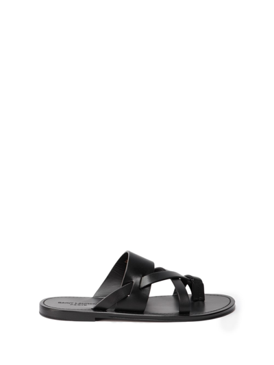 Saint Laurent Culver Leather Sandals In Black
